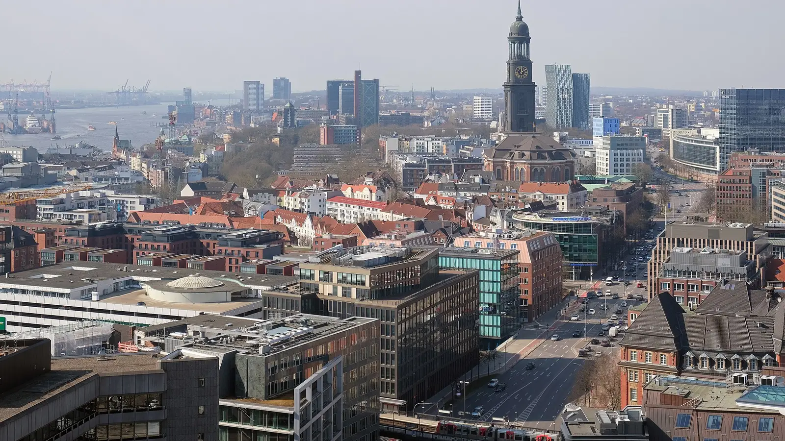 View of Hamburg from St. Nikolai church tower.